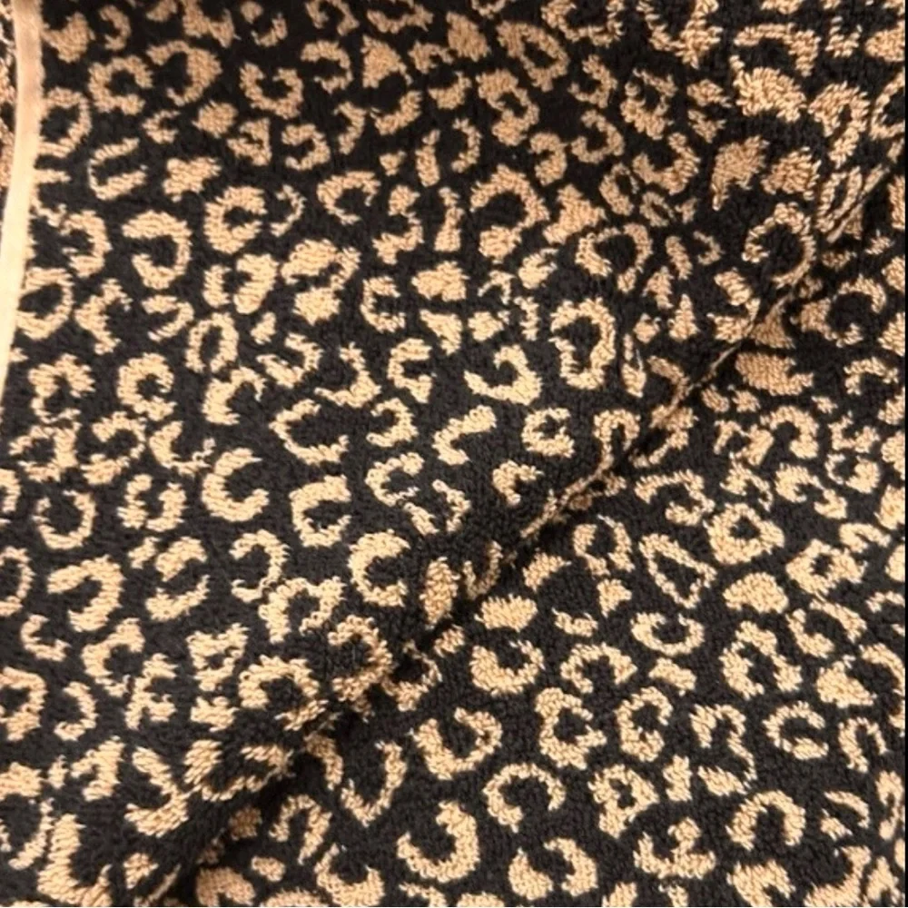 Rachel Zoe Animal Print Brown and Black Cotton Bath Towels Set of 2